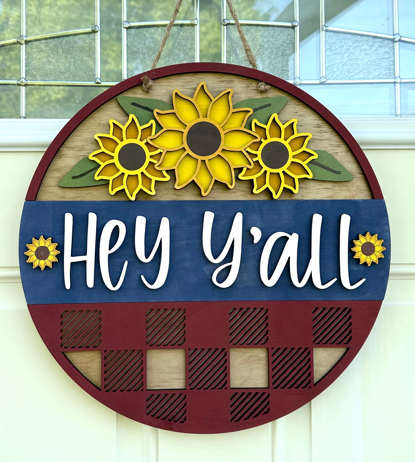 Sunflower Hey Y’all DIY Door Hanger Kit – Unfinished Wood Sign