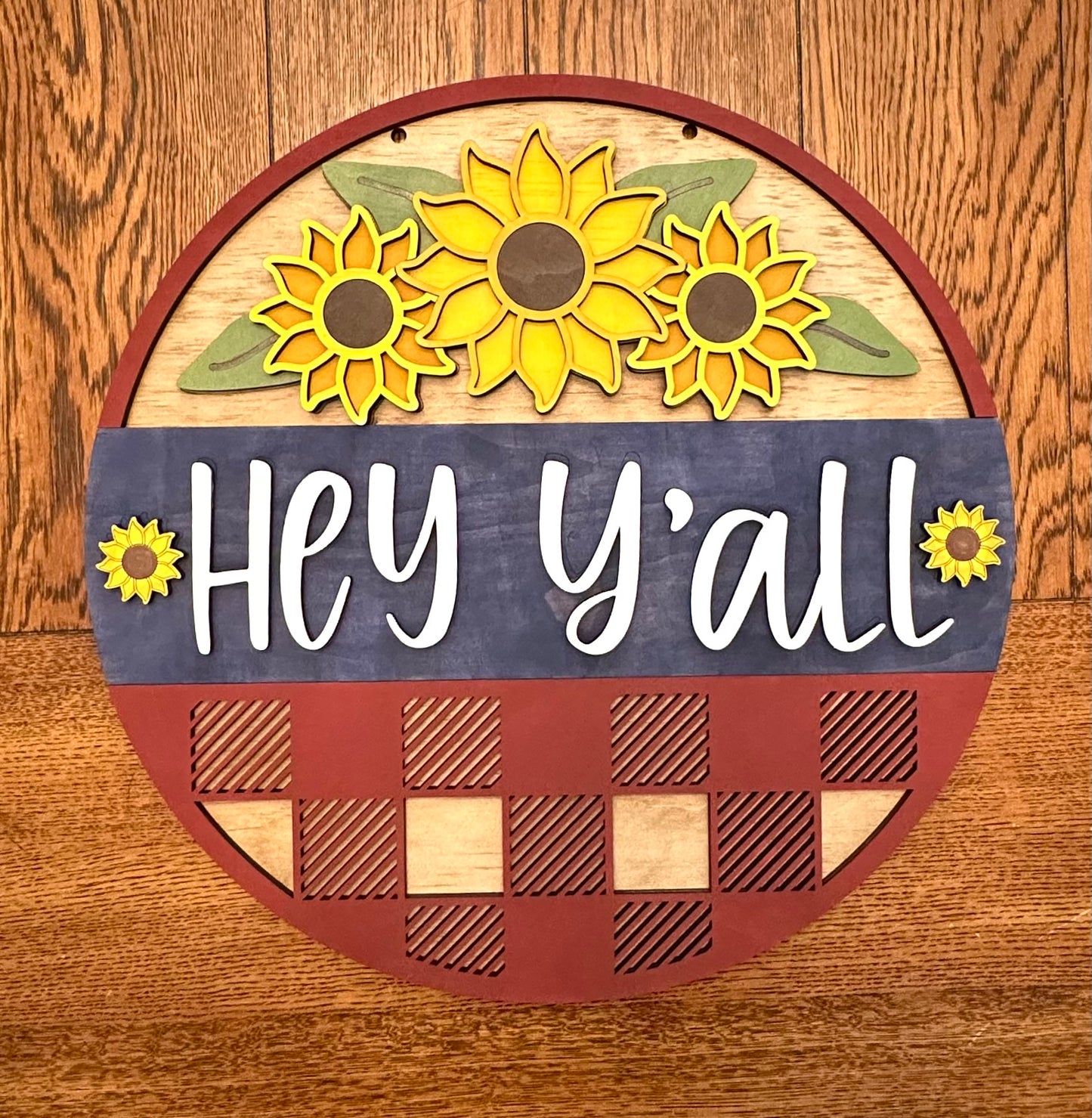 Sunflower Hey Y’all DIY Door Hanger Kit – Unfinished Wood Sign