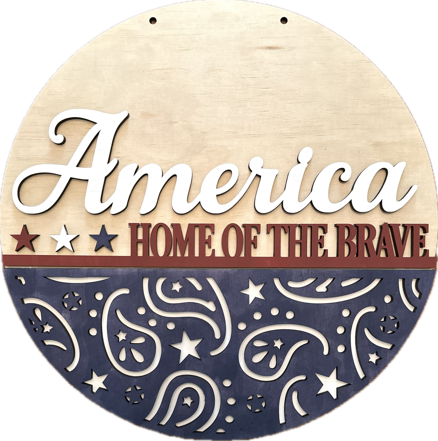 DIY Patriotic Door Hanger Kit –America Home of the Brave Sign