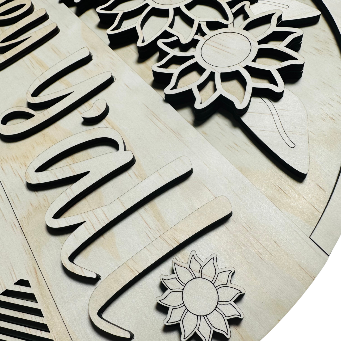 Sunflower Hey Y’all DIY Door Hanger Kit – Unfinished Wood Sign