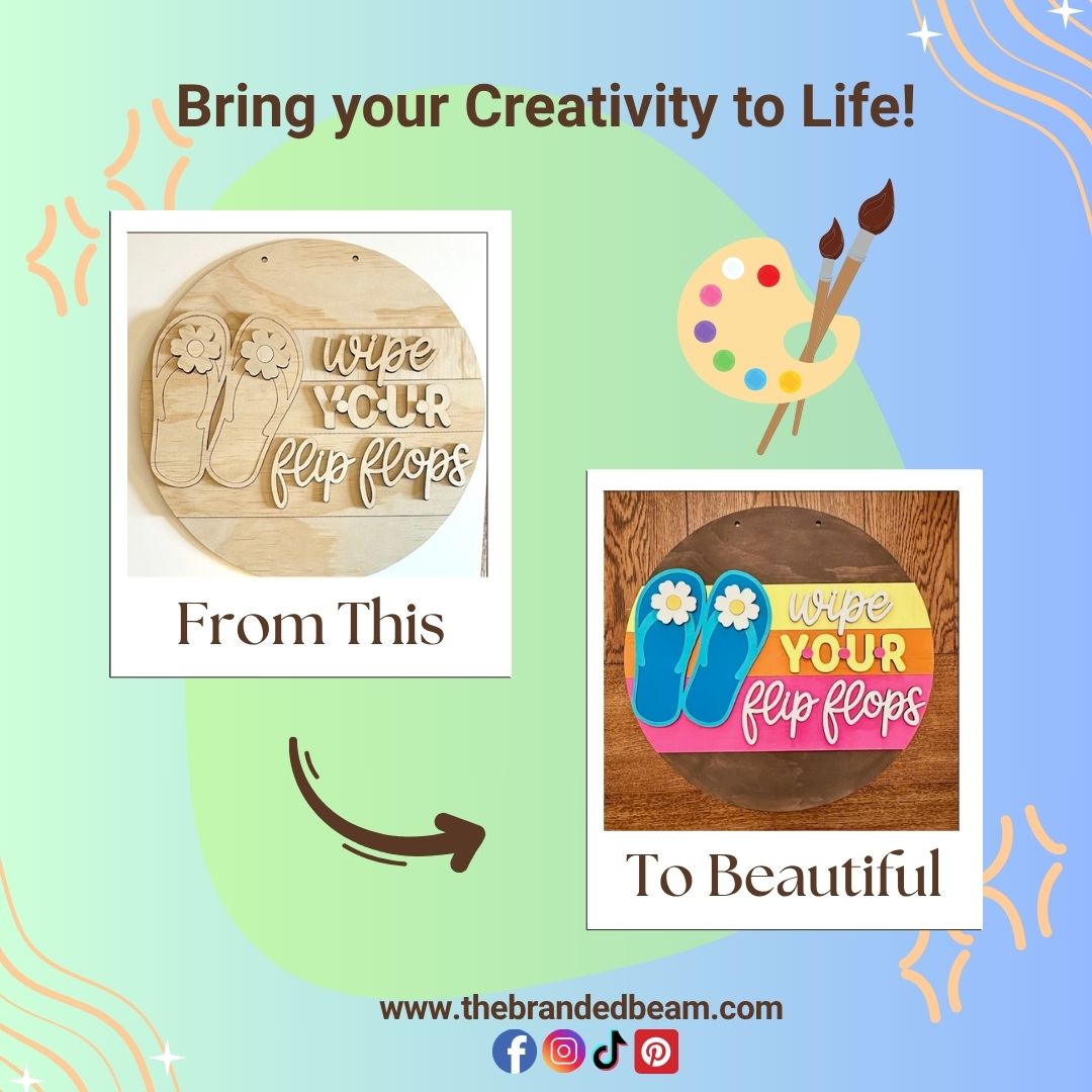 Wipe Your Flip Flops DIY Door Hanger Kit